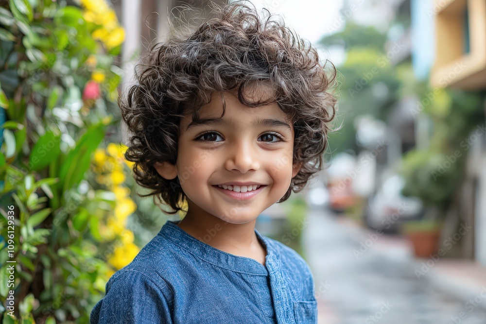 Joyful child smiling outdoors on a sunny day, surrounded by nature Joyful child smiling outdoors on a sunny day, surrounded by nature