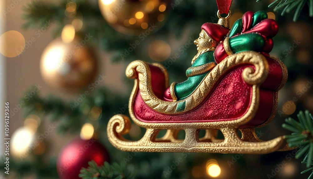 Fototapeta premium Close-Up Christmas Sleigh Ornament