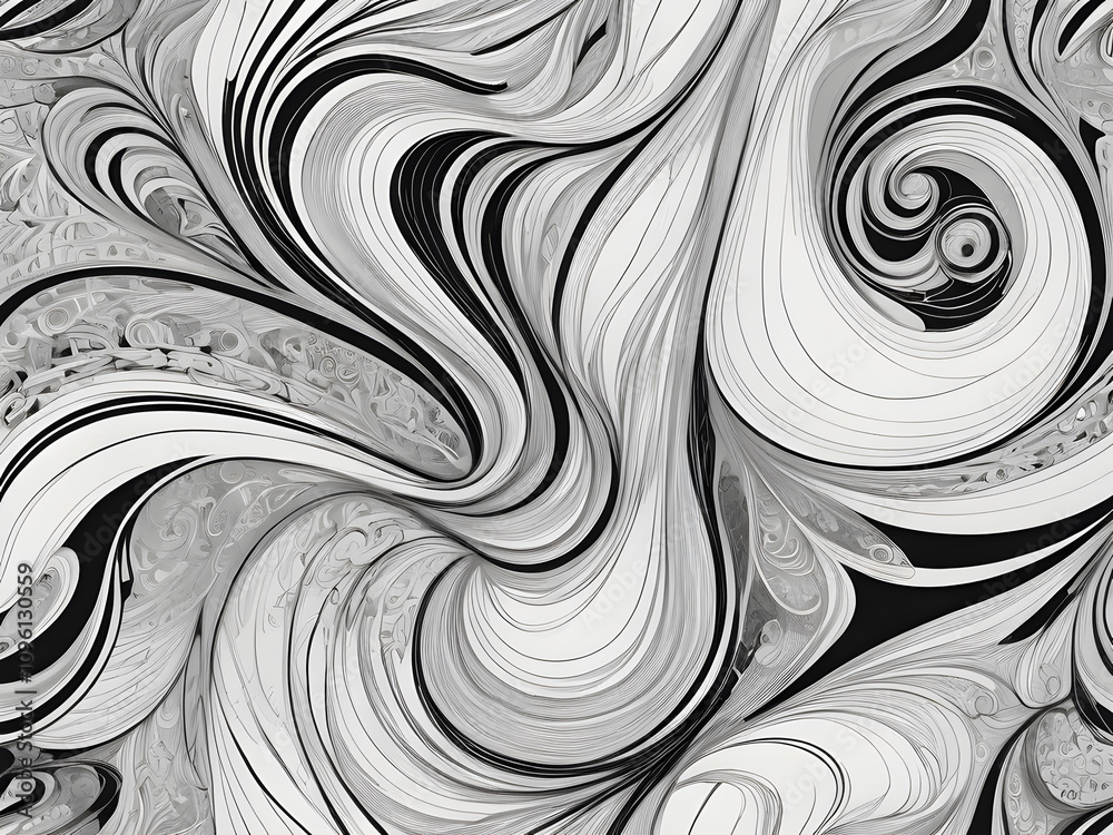 A minimalist, abstract composition with intricate swirling lines. A minimalist, abstract composition with intricate swirling lines.