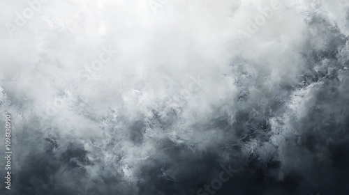 Moody Grey Cloud Digital Painting: Atmospheric Abstract Artwork. AI Generated