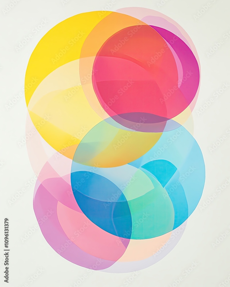 Fototapeta premium Emotional Intelligence and Personal Growth Colorful abstract overlapping shapes design.