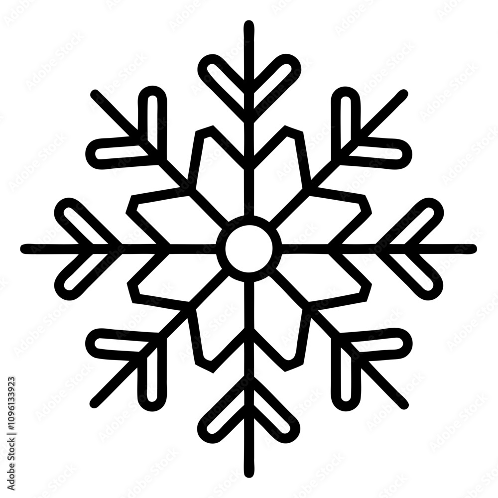 Outline vector illustration of Christmas Snowflakes, Vector Silhouette Isolated on a transparent background Outline vector illustration of Christmas Snowflakes, Vector Silhouette Isolated on a transparent background