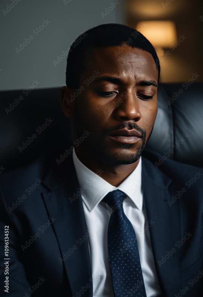 Unemployed depressed man resting his eyes black businessman portrait Ultra realistic Photorealistic hyperdetailed photography soft light head and shoulders portrait cover Unemployed depressed man resting his eyes black businessman portrait Ultra realistic Photorealistic hyperdetailed photography soft light head and shoulders portrait cover