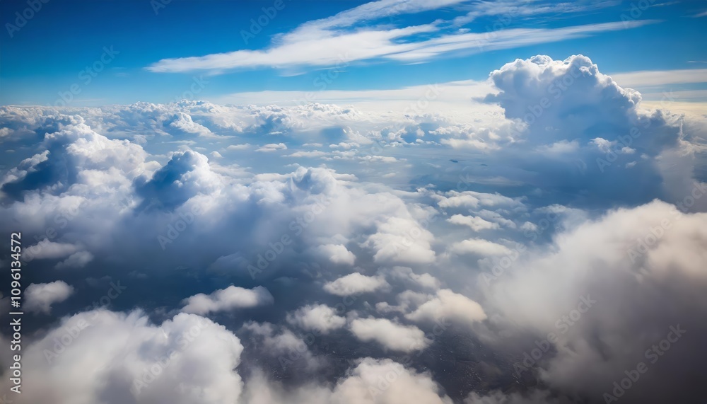 A stunning artistic depiction of a serene blue sky adorned with soft, fluffy clouds viewed from above, evoking feelings of calm, wonder, and the boundless beauty of nature’s vast expanse. A stunning artistic depiction of a serene blue sky adorned with soft, fluffy clouds viewed from above, evoking feelings of calm, wonder, and the boundless beauty of nature’s vast expanse.