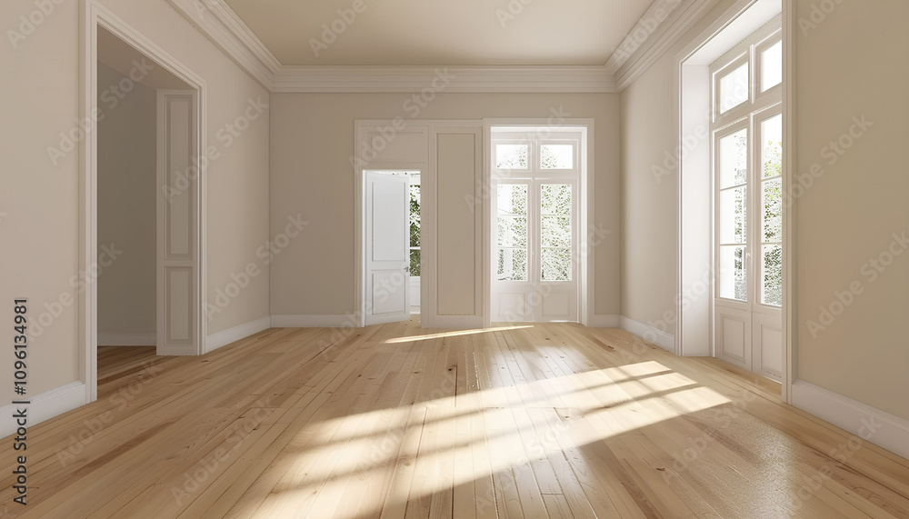 Fototapeta premium Modern bright interiors empty room