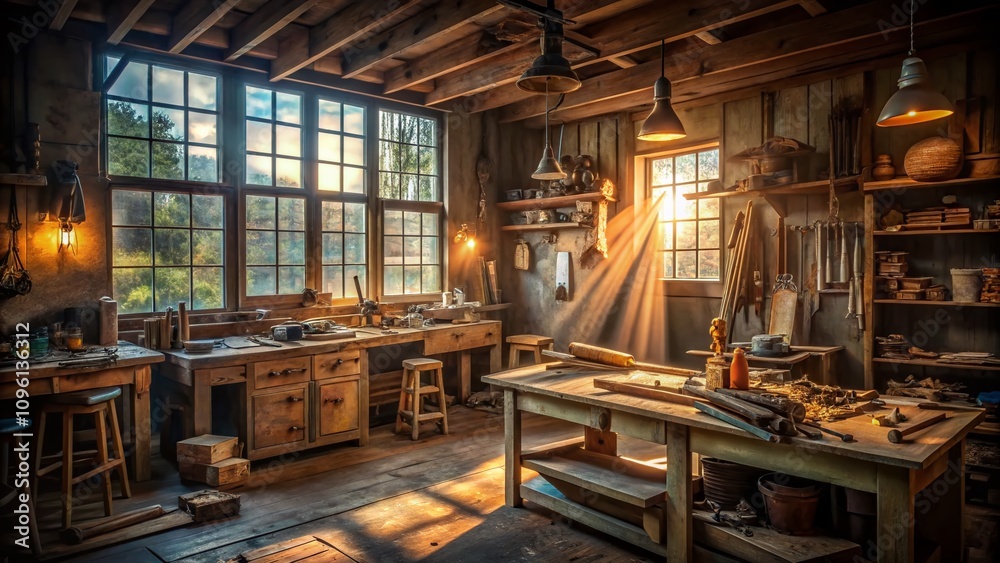 Old Carpentry Shop - Work in Progress, Documentary Style Old Carpentry Shop - Work in Progress, Documentary Style