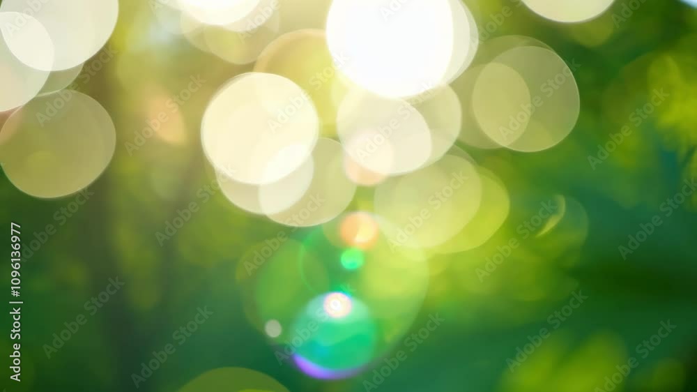 Lush sunkissed bokeh transitioning through sunlight and foliage
