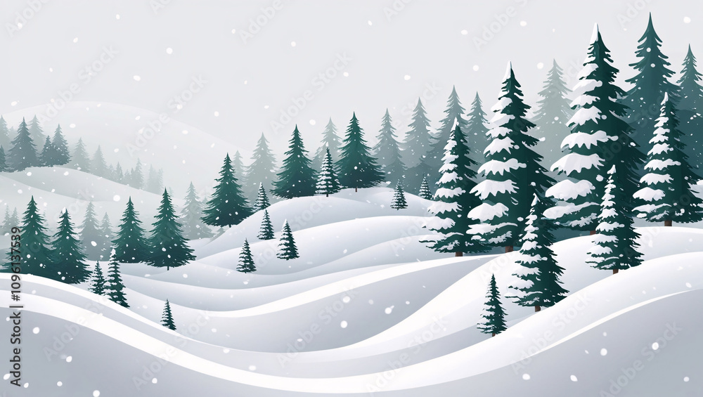 a snowy landscape with many pine trees covered in snow, creating a serene winter scene with frosty white details and a peaceful natural backdrop a snowy landscape with many pine trees covered in snow, creating a serene winter scene with frosty white details and a peaceful natural backdrop