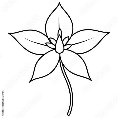 Columbine Flower Vector Art.