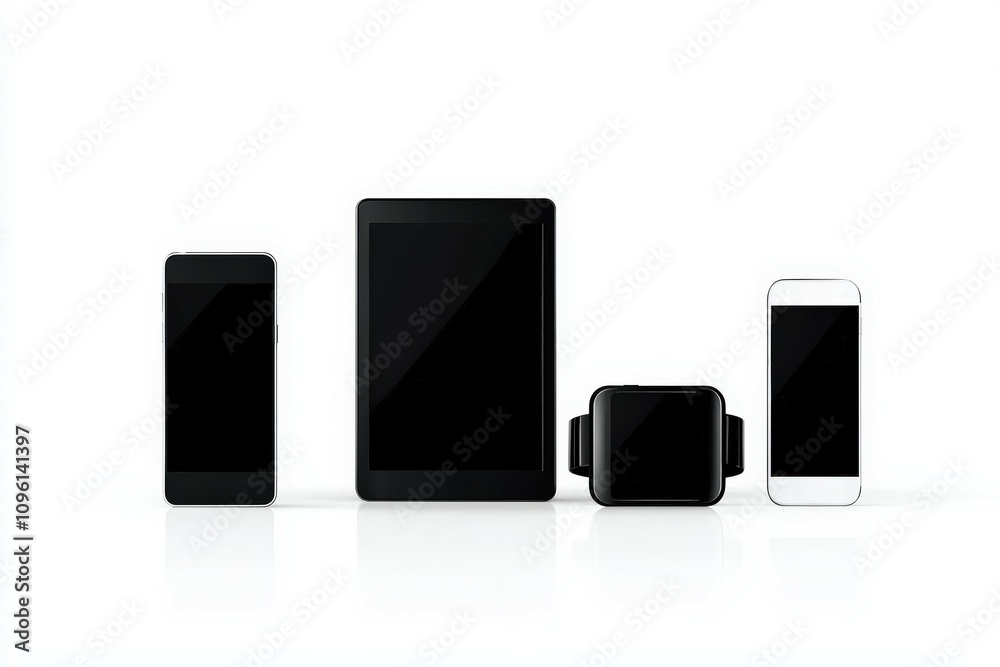 Smart devices on white isolated background Smart devices on white isolated background