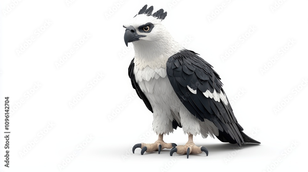 Fototapeta premium Stylized eagle, white isolate background