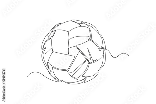 One continuous line drawing takraw ball. sport ball concept. One line draw graphic design vector