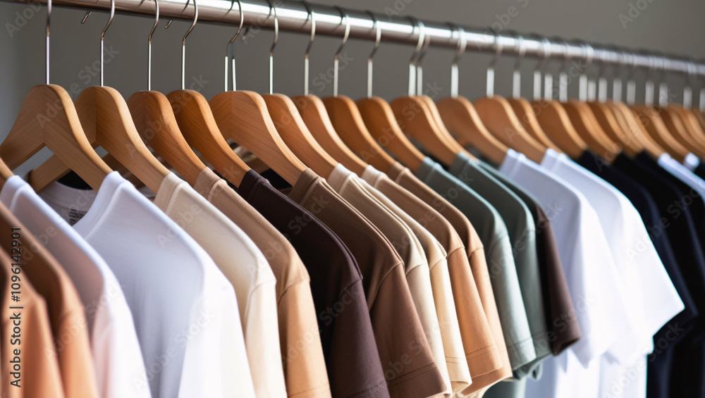 custom made wallpaper toronto digitalclothes rack in a clothing store, showcasing a variety of fashion items, reflecting consumerism and modern retail trends