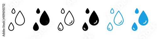 Water drop icon set. Raindrop silhouette collection. Vector icons