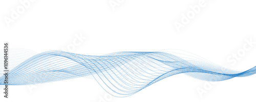 Blue waves abstract business background. Technology wavy lines
