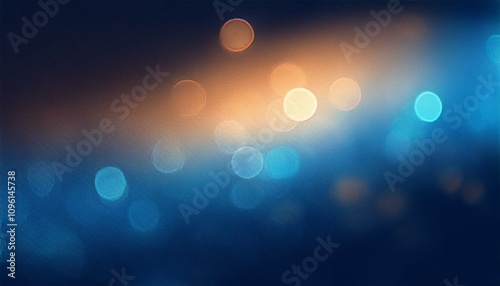 Blurred bokeh lights with a blue and orange color scheme, suitable for abstract artwork or wallpapers
