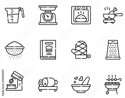 Cooking icons collection is a illustration with editable stroke