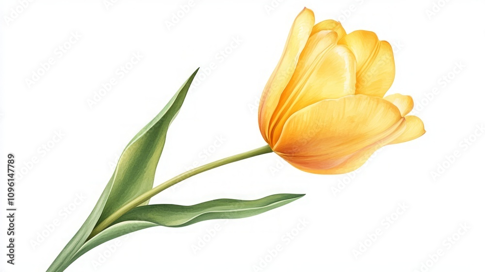 Naklejka premium Stunning Yellow Tulip Illustration