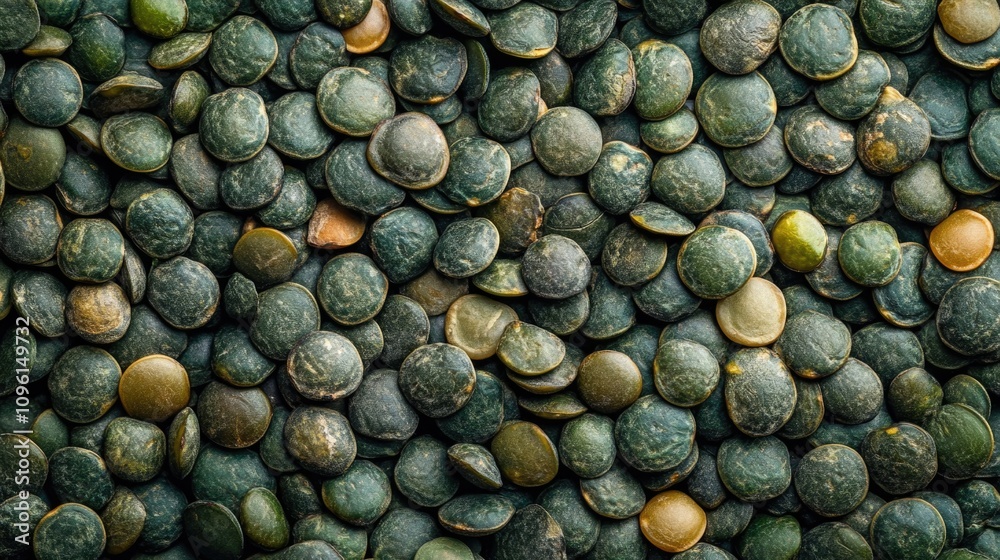 A detailed view highlights a pile of green lentils showcasing their small size and earthy tones creating an aesthetically pleasing sight A detailed view highlights a pile of green lentils showcasing their small size and earthy tones creating an aesthetically pleasing sight