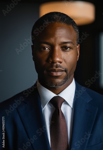 Portrait of an african american businessman black businessman portrait Ultra realistic Photorealistic hyperdetailed photography soft light head and shoulders portrait cover