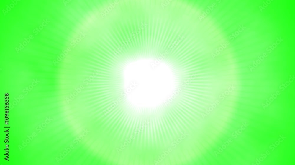 light, burst, flare and fireworks effect on green screen background
