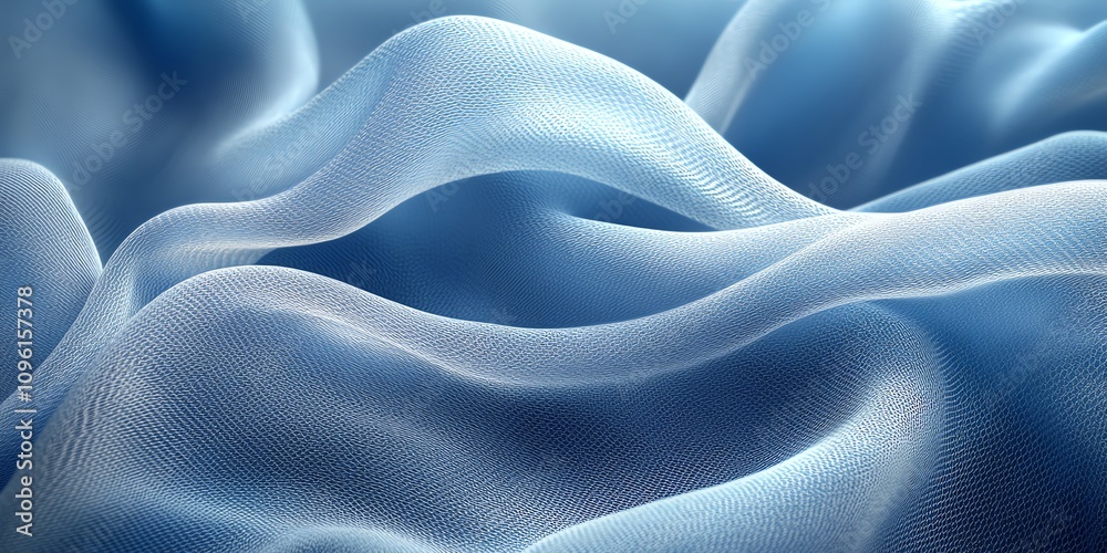 A soft, flowing fabric in shades of blue, evoking tranquility and elegance.
