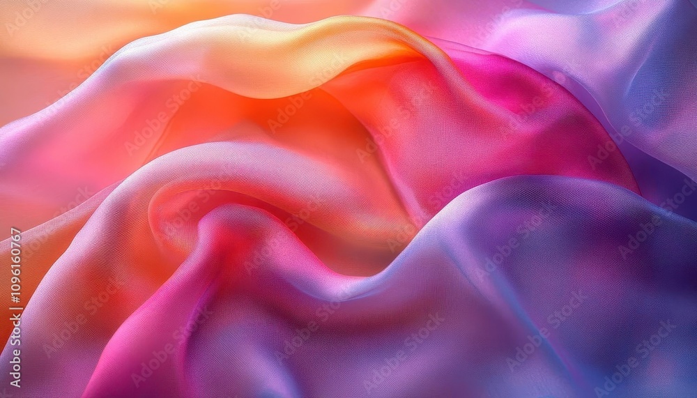 Obraz premium Silk scarf in soft lighting, displayed on matte backdrop