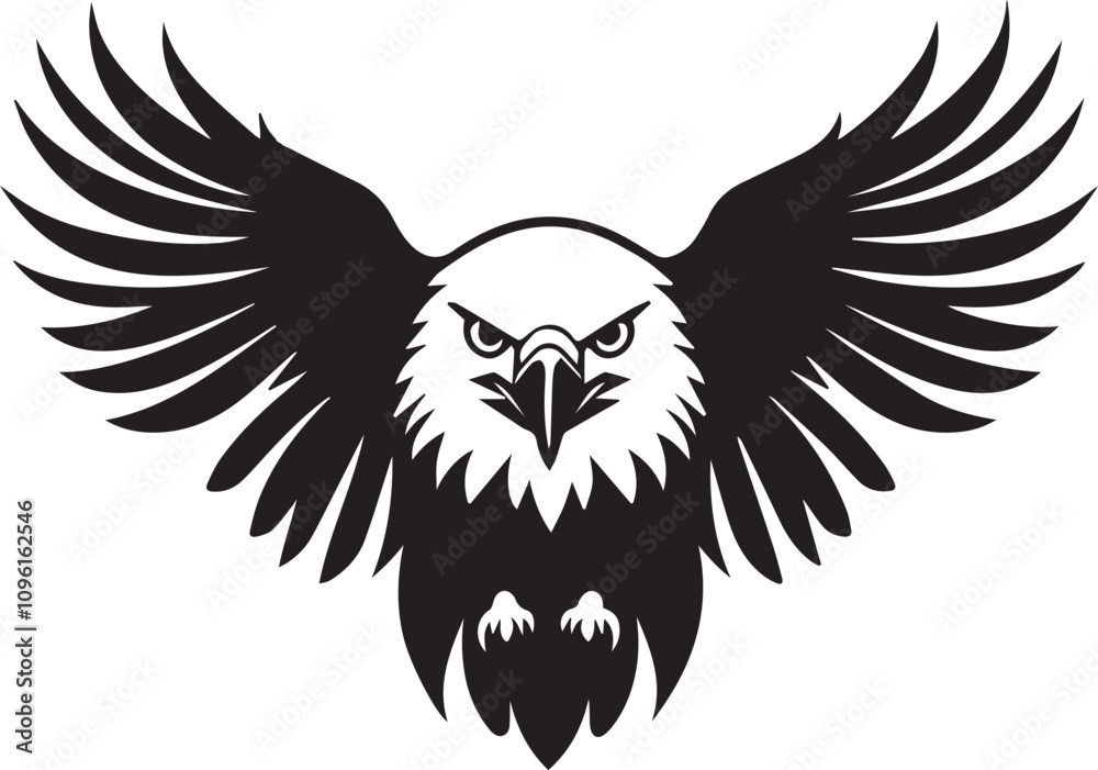 Obraz premium Eagle Silhouette Logo Design: Bold and Professional Vector Art