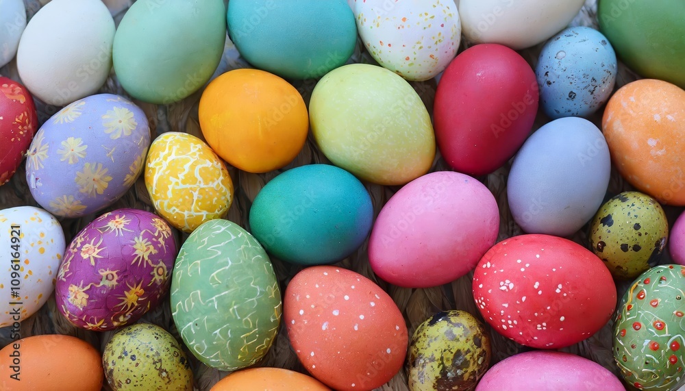 Vibrant and Colorful Background Featuring a Stunning Collection of Easter Eggs for Easter Celebrations - Perfect for Seasonal Designs, Festive Themes, and Springtime Holiday Decor Vibrant and Colorful Background Featuring a Stunning Collection of Easter Eggs for Easter Celebrations - Perfect for Seasonal Designs, Festive Themes, and Springtime Holiday Decor