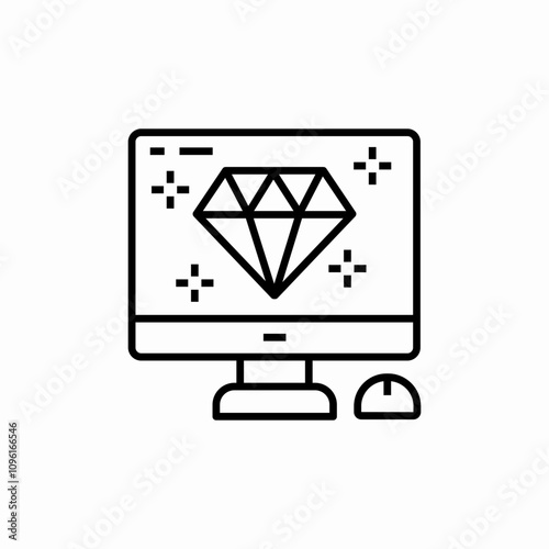 computer jewelry website icon sign vector