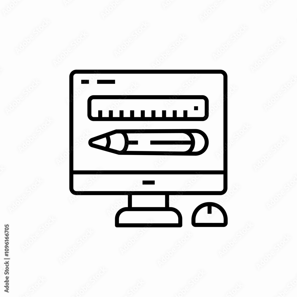 computer vector drawing icon sign vector computer vector drawing icon sign vector