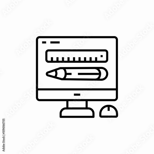 computer vector drawing icon sign vector