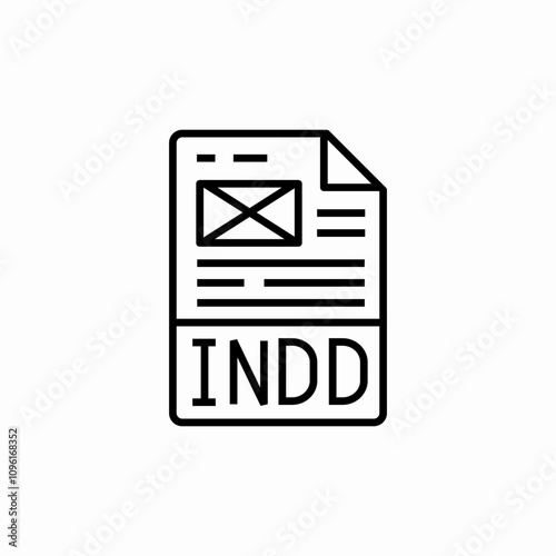 indd file icon sign vector