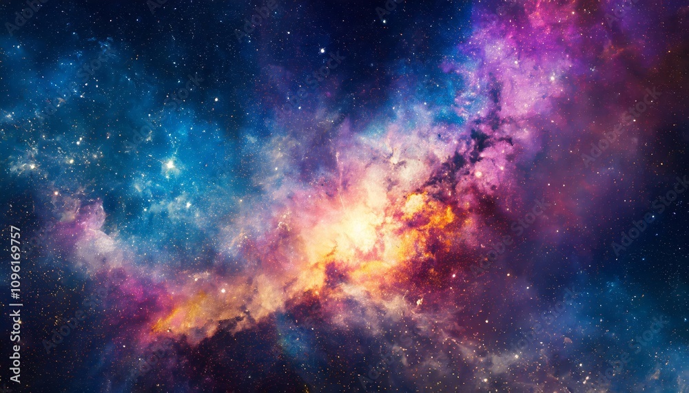 A breathtaking depiction of a vibrant galaxy nebula with colorful cosmic clouds and countless stars. This mesmerizing universe captures the vast beauty of space, astronomy, and the A breathtaking depiction of a vibrant galaxy nebula with colorful cosmic clouds and countless stars. This mesmerizing universe captures the vast beauty of space, astronomy, and the
