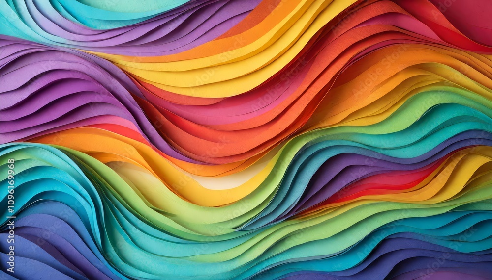 Vibrant and Colorful Wavy Background in Paper Cut Style with Layered Abstract Shapes for Modern Designs, Featuring Gradient Tones and Dynamic Curves, Ideal for Digital, Print, and Creative Vibrant and Colorful Wavy Background in Paper Cut Style with Layered Abstract Shapes for Modern Designs, Featuring Gradient Tones and Dynamic Curves, Ideal for Digital, Print, and Creative