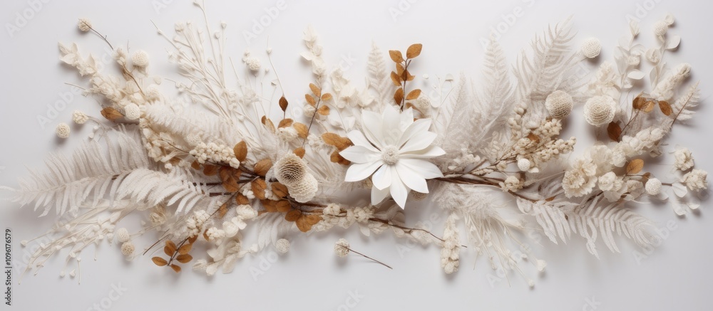 Elegant winter floral arrangement with dried elements and decorative accents for seasonal decor inspiration Elegant winter floral arrangement with dried elements and decorative accents for seasonal decor inspiration