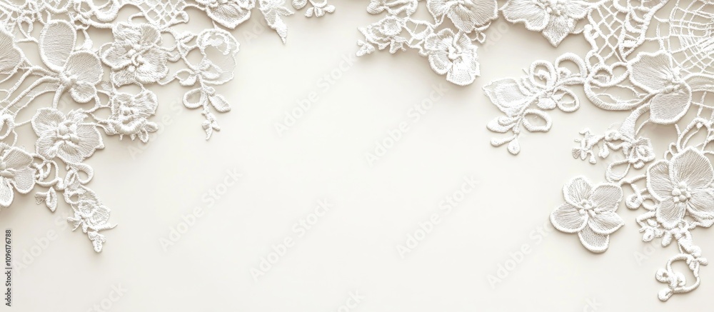 Elegant lace design background for weddings featuring intricate floral patterns and a soft cream backdrop ideal for invitations and decor. Elegant lace design background for weddings featuring intricate floral patterns and a soft cream backdrop ideal for invitations and decor.