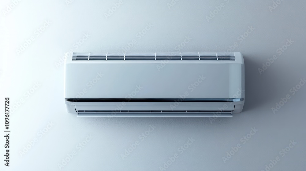 Air Conditioner Unit on White Wall Air Conditioner Unit on White Wall