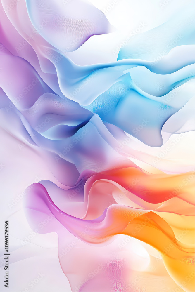 Abstract Swirling Patterns in Pastel Colors Create a Dreamy Atmosphere on a White Background Abstract Swirling Patterns in Pastel Colors Create a Dreamy Atmosphere on a White Background