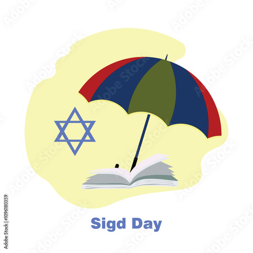 Sigd Day Celebration Vector, illustration. Ethiopian Judaism festival and Jewish Holiday. Jewish faith.