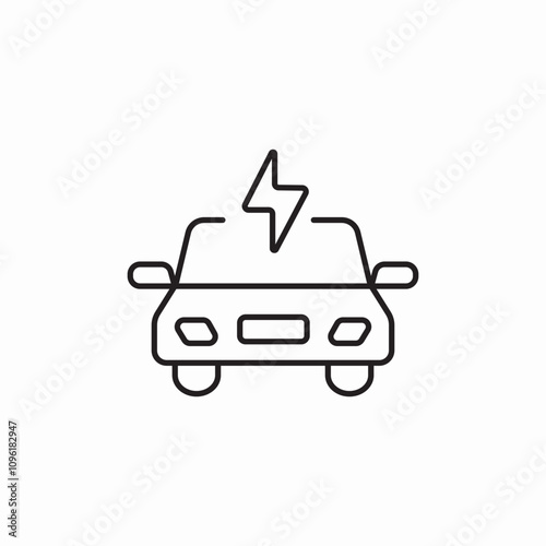 electric car ev icon sign vector