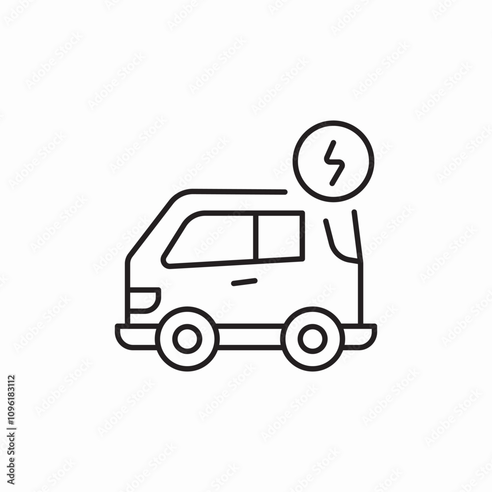 electric van icon sign vector electric van icon sign vector