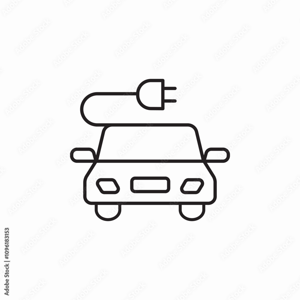 ev electric car icon sign vector ev electric car icon sign vector