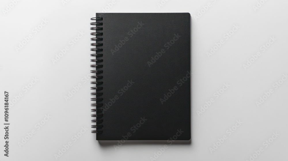 Black Notebook On White Background Black Notebook On White Background