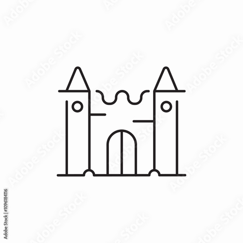 medieval castle icon sign vector