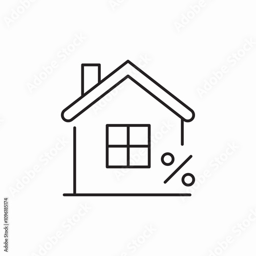 real estate percent icon sign vector