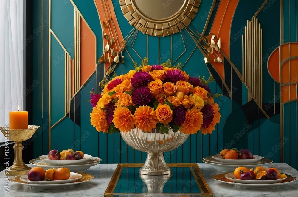 Abstract Art Deco Thanksgiving