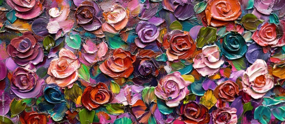 Vibrant close-up of colorful rose buds showcasing rich textures and hues in an artistic floral arrangement Vibrant close-up of colorful rose buds showcasing rich textures and hues in an artistic floral arrangement