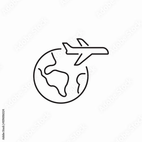world wide flight icon sign vector