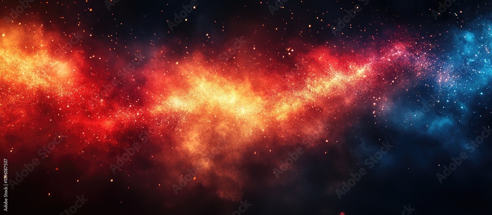 Abstract cosmic background with vibrant colors and sparkling lights, representing celebration and unity between nations during festive occasions. Abstract cosmic background with vibrant colors and sparkling lights, representing celebration and unity between nations during festive occasions.
